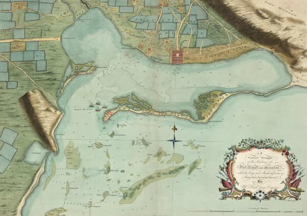 Harbours of Port Royal and Kingston - Richard Jones (1756)